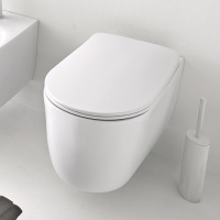 Унитаз безободковый подвесной 55х35 см, с креплениями WB9N, цвет: белый матовый - Gidratop.ru изображение