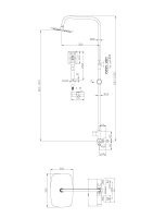 ACQUA Душевая стойка со смесителем для верхнего и ручного душа, черный ACQUA-DOCM-NERO - Gidratop.ru изображение