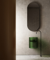 Раковина подвесная прозрачная ABBER Kristall AT2704Emerald зеленая - Gidratop.ru изображение