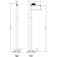 GESSI  INVERSO RIGATO внешняя часть напольного смесителя для раковины, цвет: хром - Gidratop.ru изображение
