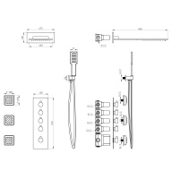 Душевая система с термостатом встраиваемая WONZON & WOGHAND, Белый матовый (WW-D4100-MW) - Gidratop.ru изображение