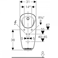 Писсуар Geberit Preda 116.075.00.1, для встроенного управления - Gidratop.ru изображение