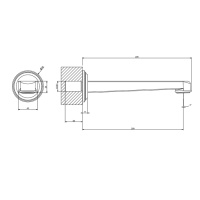 GESSI VENTI20 излив для ванны 209 мм., настенный, цвет хром - Gidratop.ru изображение