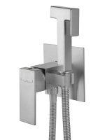 Смеситель с гигиеническим душем встраиваемый WONZON & WOGHAND CUBE, Брашированный никель (WW-88829016-BN) - Gidratop.ru изображение