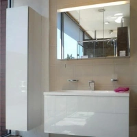 Шкаф-пенал Keuco Royal Reflex 34031 210001 подвесной 35 см, с корзиной, белый глянцевый, петли слева - Gidratop.ru изображение