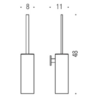 Colombo Look Туалетный ёршик, подвесной, пластик, цвет: чёрный матовый - Gidratop.ru изображение