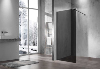 Душевая перегородка Walk-In VSW-1H100CGGM, 1000*2000, вороненая сталь, стекло тонированное - Gidratop.ru изображение