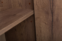 KRAFT Шкаф подвесной с одной распашной дверцей с доводчиками и одной открытой полкой, правосторонний, Rovere Tabacco, 330x300x1600, KRAFT-1600-1A-SC-RT-R - Gidratop.ru изображение