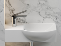 Умывальник подвесной прямоугольный  с крепежом (чаша справа, отверстие под смеситель слева) Element 400x220x120мм - Gidratop.ru изображение