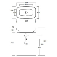 Раковина 60х38 см, без отв., цвет: белый - Gidratop.ru изображение