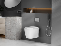 Унитаз ABBER Rechteck AC1217 подвесной белый, безободковый, смыв торнадо - Gidratop.ru изображение