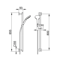 Душевой гарнитур Keuco Ixmo 59587370802, цвет черный матовый - Gidratop.ru изображение