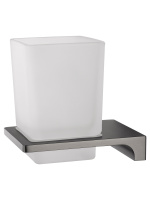 Стакан для зубных щеток с держателем WONZON & WOGHAND ECLIPSE, Темный графит (WW-9121-BGM) - Gidratop.ru изображение