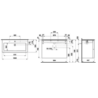 Тумба c раковиной Laufen Kartell подвесная 100 см, цвет белый матовый, 8.6033.7.640.104.1 - Gidratop.ru изображение