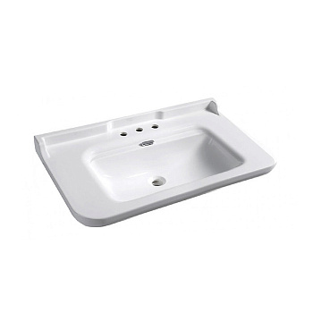 Раковина 100х55 см, 3 отв., керамическая, цвет: белый/хром