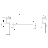 Gessi Eleganza сифон для раковины квадратный, под донный клапан, цвет: Black Metal Brushed PVD - Gidratop.ru изображение