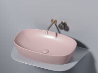 Умывальник чаша накладная овальная (цвет Розовый Матовый) Element 600x380x138мм - Gidratop.ru изображение