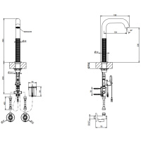 GESSI 316 MECCANICA смеситель для раковины, электронный, с кран-фильтром для регулировки температ и напора воды, выс излива 230 мм, цвет Steel Brushed - Gidratop.ru изображение