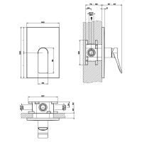 GESSI Rilievo встраиваемый смеситель для душа на 1 источник (внешние части), цвет: хром - Gidratop.ru изображение