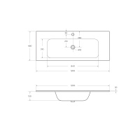 раковина из искусственного мрамора, 1200x480x155, CZR-1200/480-LV-MR-ECO - Gidratop.ru изображение