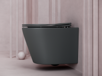 Подвесной унитаз Balearica Rimless (цвет Черный Матовый) - Gidratop.ru изображение