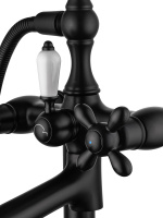 Смеситель для ванны напольного монтажа WONZON & WOGHAND RETRO, Черный матовый (WW-88649020-MB) - Gidratop.ru изображение