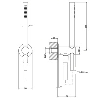 GESSI 316 душевой комплект, +  вывод, держатель, шланг 1,50 м и душевая лейка, цвет: steel brushed - Gidratop.ru изображение