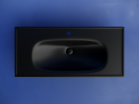 Раковина накладная CERAMICANOVA Sabo с отверстием под смеситель 1000x460x130 черный матовый - Gidratop.ru изображение