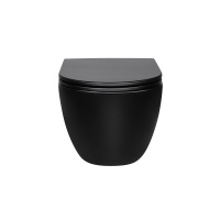 Унитаз подвесной Evo VT1-34MB безободковый, цвет матовый черный, ультратонкое soft-close сиденье - Gidratop.ru изображение