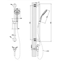 Gessi Emporio shower штанга в комплекте с душевой лейкой на 3 позиции, шланг 1,50 м и вывод воды, цвет: Chrome - Gidratop.ru изображение