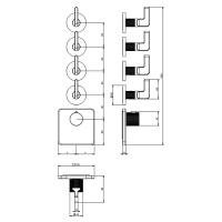 GESSI INCISO встраиваемый термостатический смеситель на 4 источника, резьба 3/4 (внешние части), цвет: хром - Gidratop.ru изображение