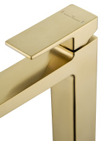 Смеситель для раковины высокий WONZON & WOGHAND CUBE 2.0, Брашированное золото (WW-88019068-BG) - Gidratop.ru изображение