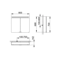 Зеркальный шкаф Keuco Royal E-One 44302171301, 80 см, с подсветкой, алюминий серебристый - Gidratop.ru изображение