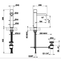 Gessi HABITO смеситель для раковины, цвет Black Metal Br. PVD - Gidratop.ru изображение