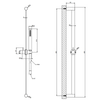 GESSI 316 штанга в комплекте с душевой лейкой с легкой очисткой, шланг 1,50 м, цвет: brushed black metal pvd - Gidratop.ru изображение