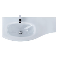 Стеклянная раковина левосторонняя 82409 Extra Bianco, 104x53 - Gidratop.ru изображение