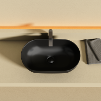 Раковина CERAMICANOVA Twist накладная овальной формы 500x300x140 черный матовый CN12001MB - Gidratop.ru изображение
