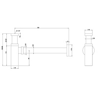Gessi Eleganza сифон для раковины квадратный, под донный клапан, цвет: Black XL - Gidratop.ru изображение