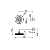 Gessi Anello/Ingranaggio верхний душ для настенного крепления, поворотная с шарниром, D218 мм,  цвет: хром - Gidratop.ru изображение