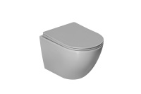 Унитаз подвесной Globo VT1-14TMG Tornado, цвет серый матовый, ультратонкое soft-close сиденье - Gidratop.ru изображение