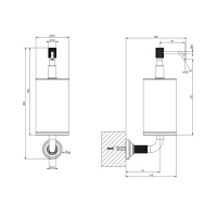 GESSI VENTI20 дозатор для жидкого мыла подвесной, цвет черный, фурнитура Black Metal PVD - Gidratop.ru изображение