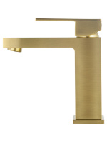 Смеситель для раковины WONZON & WOGHAND CUBE, Брашированное золото (WW-88139016-BG) - Gidratop.ru изображение