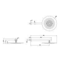 GESSI 316 верхний душ шарнирная для настенного крепления на 1/2, Oslash;350мм, цвет: steel brushed - Gidratop.ru изображение