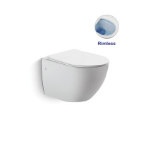 Унитаз подвесной Globo VT1-14 безободковый, цвет белый, ультратонкое soft-close сиденье - Gidratop.ru изображение