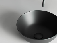 Умывальник чаша накладная круглая (цвет Черный Матовый) Element 358x358x155мм - Gidratop.ru изображение