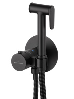 Смеситель с гигиеническим душем и термостатом встраиваемый WONZON & WOGHAND, Черный матовый (WW-88829909-MB) - Gidratop.ru изображение