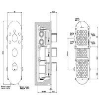 Gessi Tondo встраиваемый термостат для душа, с 5ю выходами и селектором, верт/гориз установка, (внешние части), цвет: хром - Gidratop.ru изображение