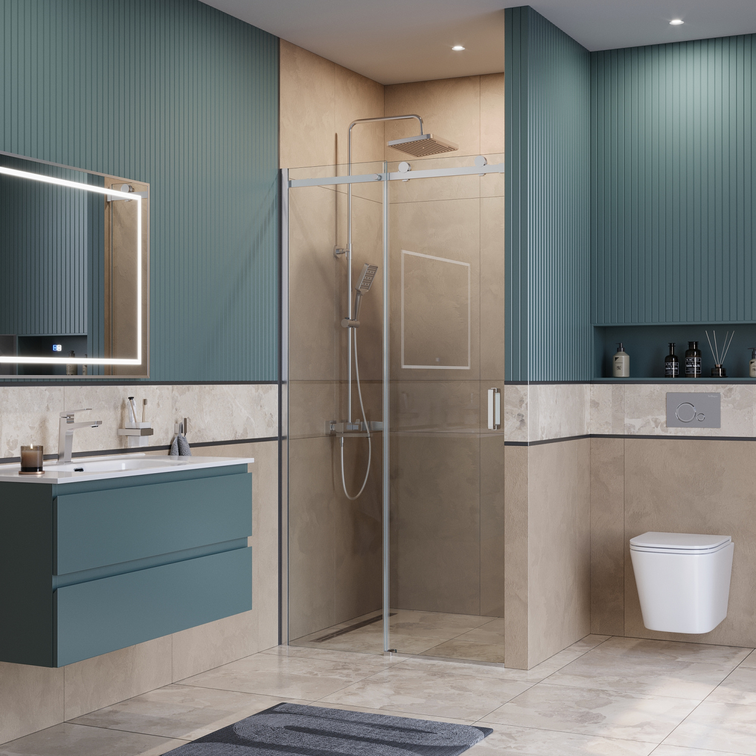 Душевая дверь BelBagno SOFT_CLOSE-2-BF-1-100-C-Cr