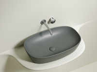 Умывальник чаша накладная овальная (цвет Антрацит Матовый) Element 600x380x138мм - Gidratop.ru изображение