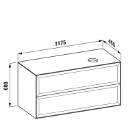 Тумба под раковину Laufen New Classic 117.5 х 45.5 х 60 см, 4.0608.4.085.631.1, подвесная, белый глянцевый, отверстие справа - Gidratop.ru изображение
